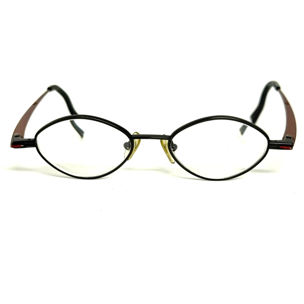 Sigma Oval Eyeglass Frames Black Copper Metal 45-16 Small Minimalist 23647
